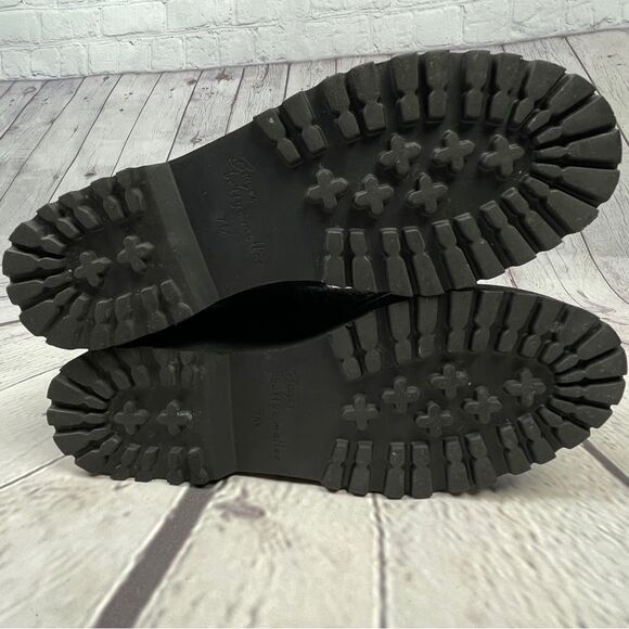 BETTYE MULLER gray felt wool & faux fur trim lace up ankle boots NWOT, size 7 - Picture 5 of 11